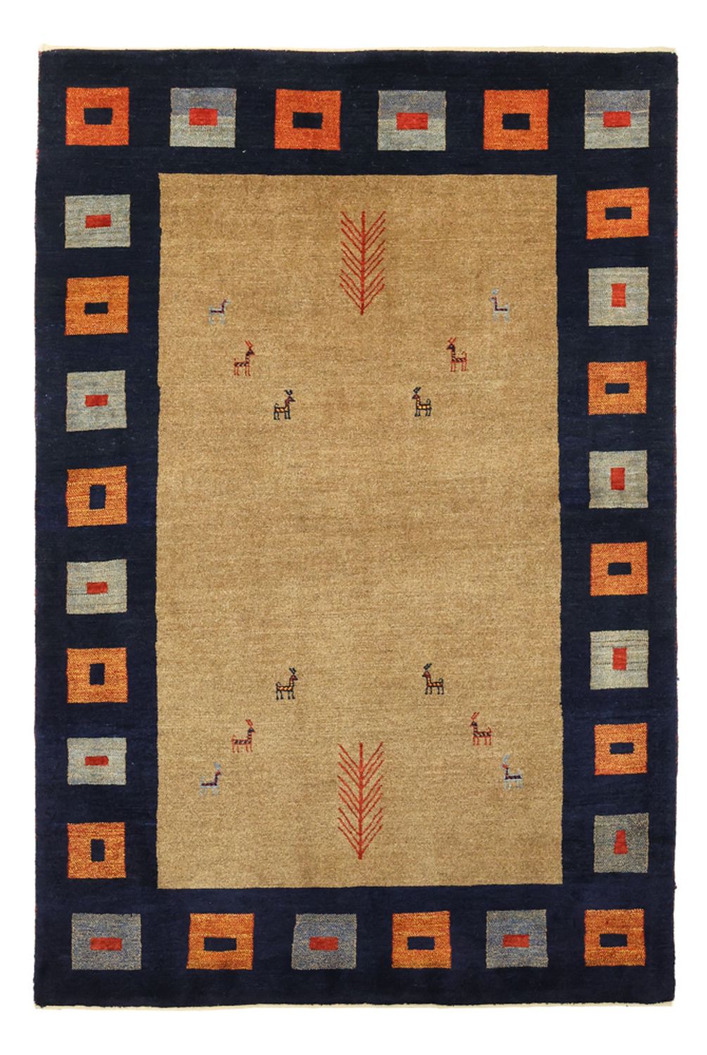 Gabbeh Teppich - Loribaft Perser - 156 x 105 cm - mehrfarbig