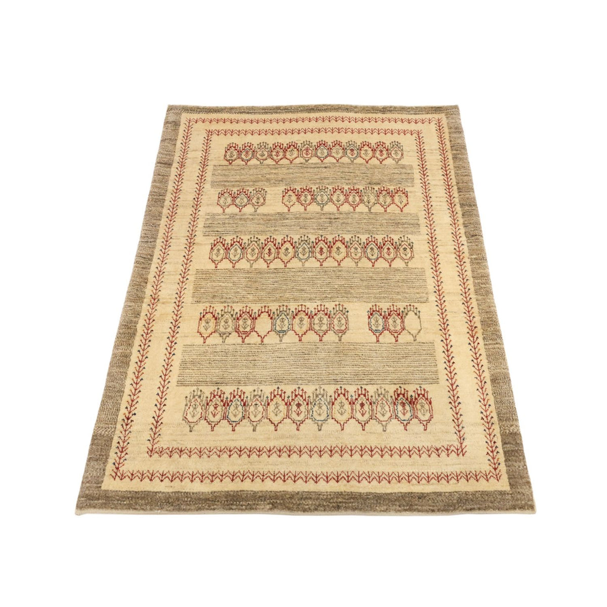 Gabbeh Teppich - Kaschkuli Perser - 125 x 87 cm - beige