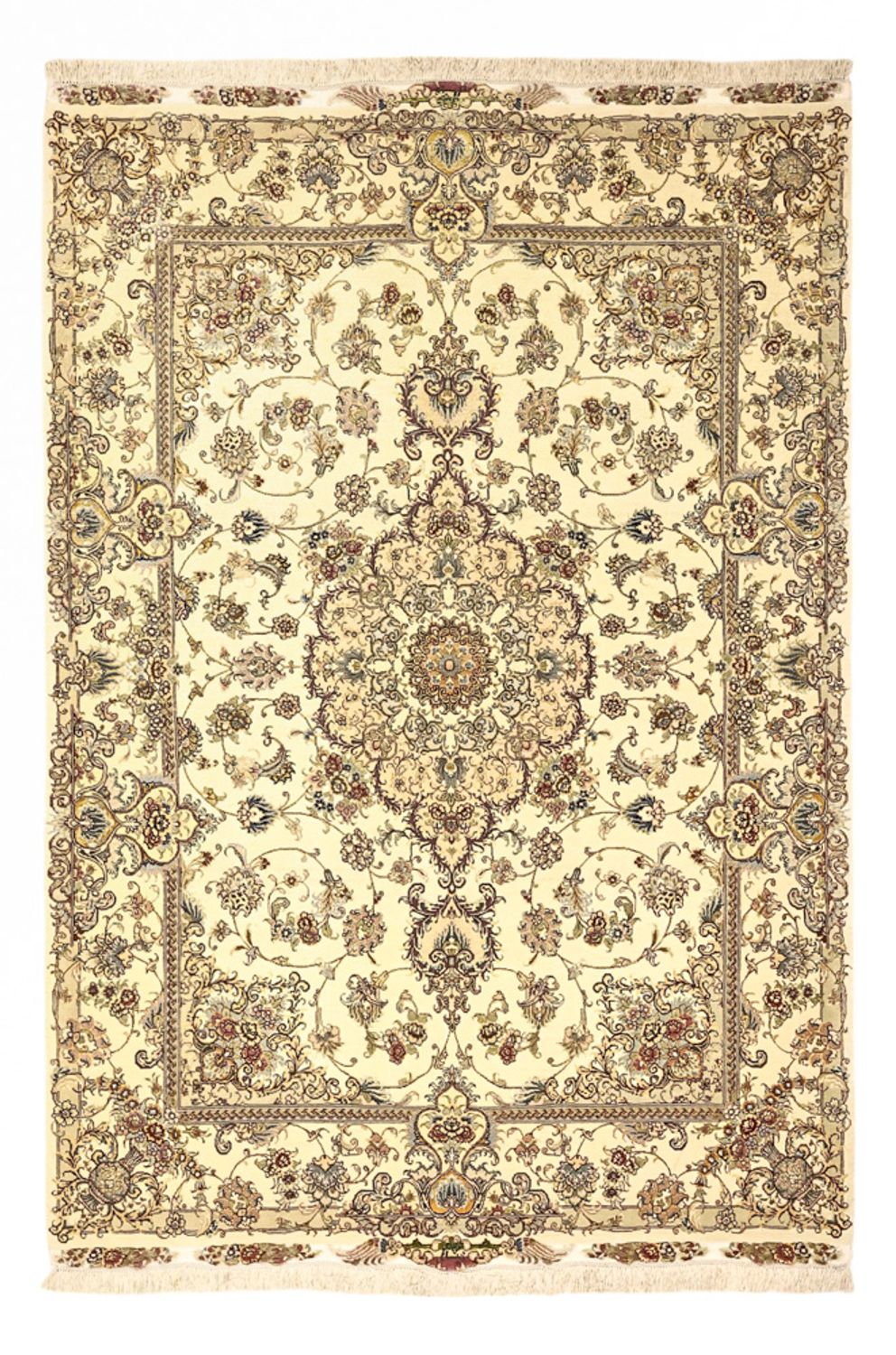 Perserteppich - Täbriz - Royal - Seidenkette - 219 x 148 cm - beige
