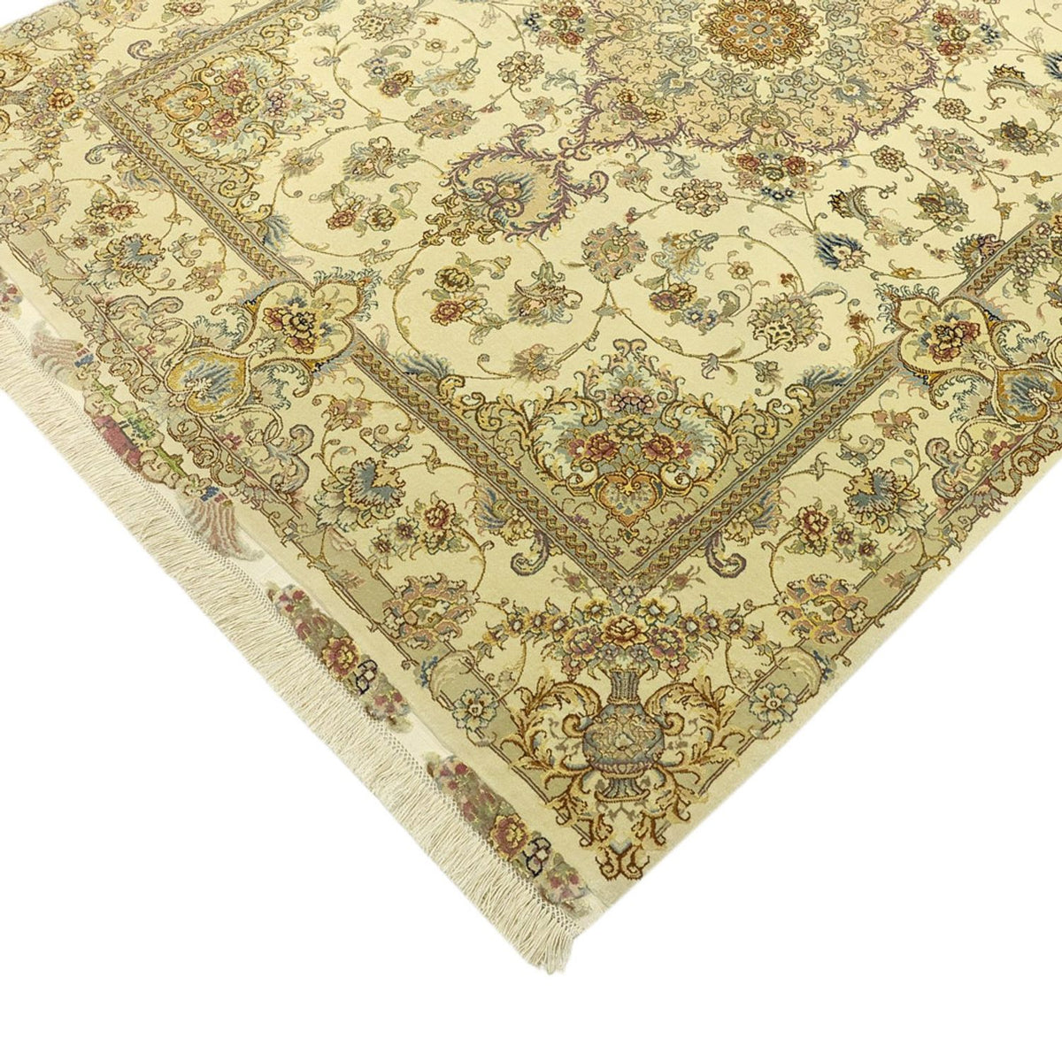 Perserteppich - Täbriz - Royal - Seidenkette - 219 x 148 cm - beige