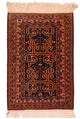 Afghan Teppich 132 x 98 cm - dunkelblau