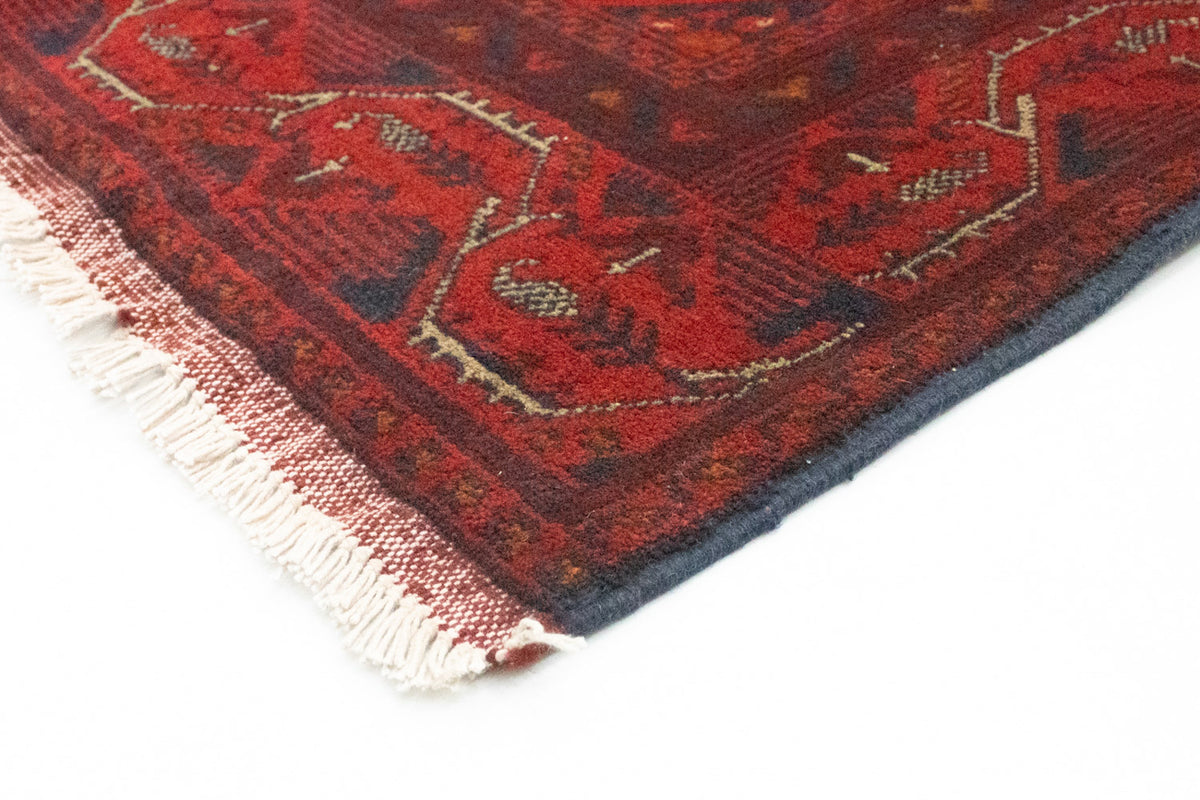 Afghan Teppich - Kunduz 299 x 86 cm - dunkelrot