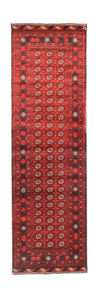 Afghan Teppich - Buchara 293 x 87 cm - dunkelrot