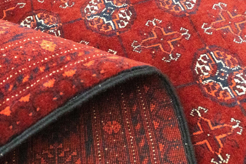 Afghan Teppich - Buchara 293 x 87 cm - dunkelrot