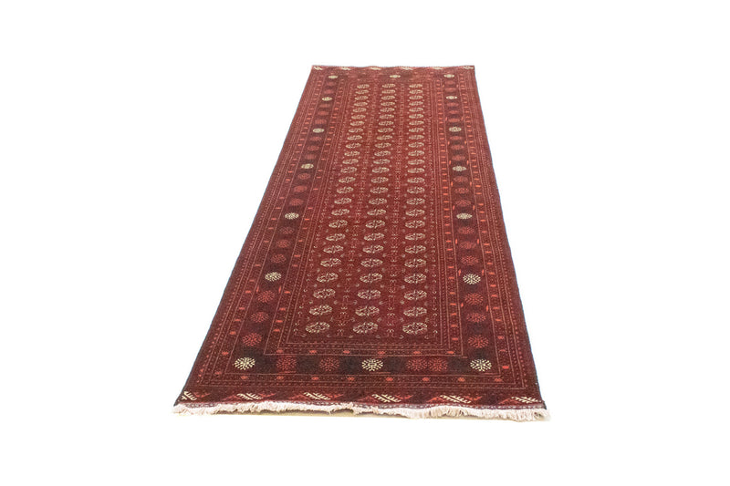 Afghan Teppich - Buchara 293 x 87 cm - dunkelrot