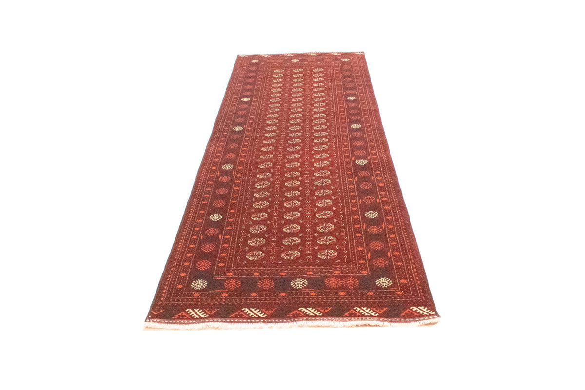 Afghan Teppich - Buchara 294 x 84 cm - dunkelrot