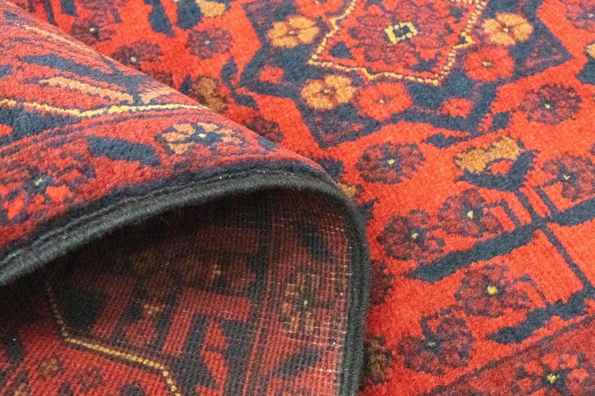 Afghan Teppich - Kunduz 290 x 80 cm - dunkelrot