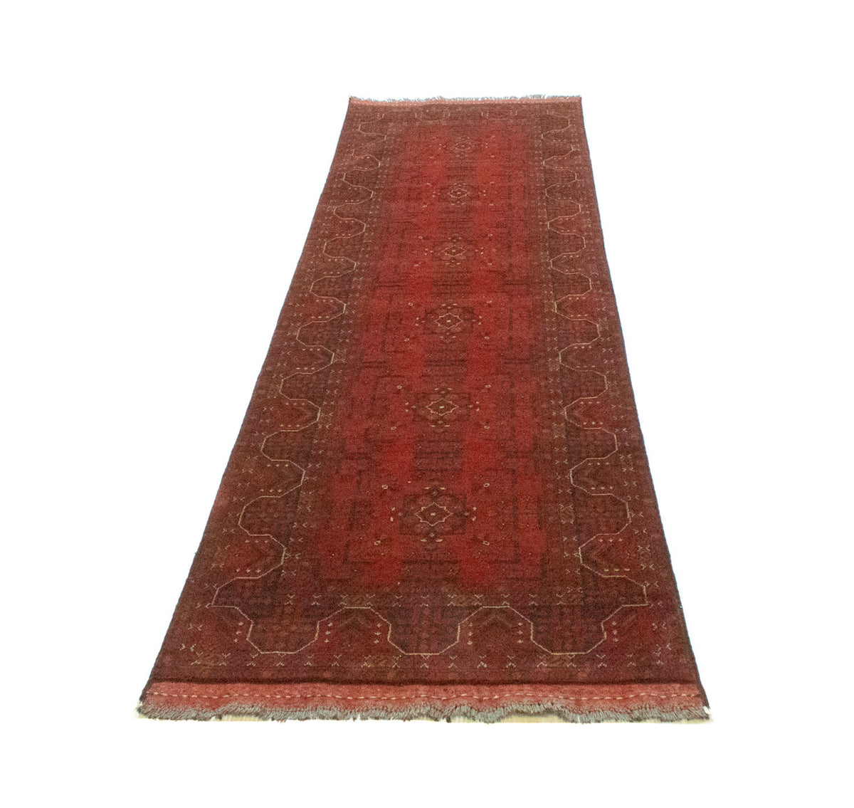 Afghan Teppich - Kunduz 294 x 80 cm - rot