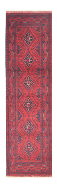 Afghan Teppich - Kunduz 296 x 84 cm - dunkelrot