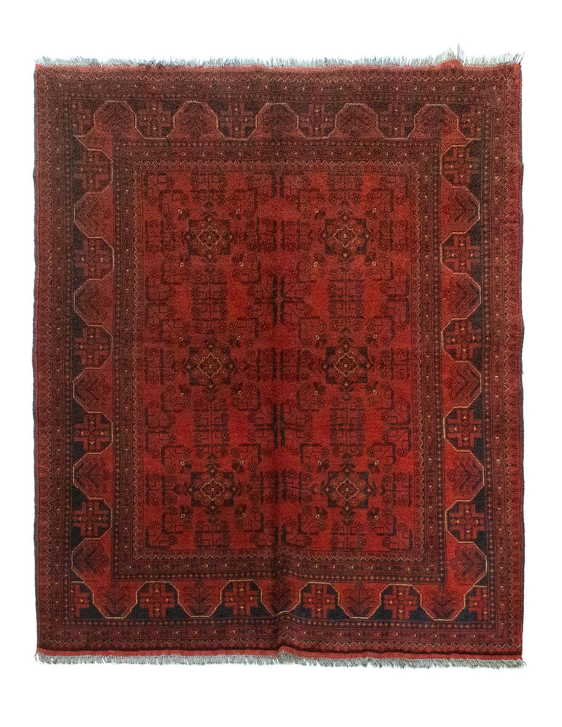 Afghan Teppich - Kunduz 193 x 151 cm - rot