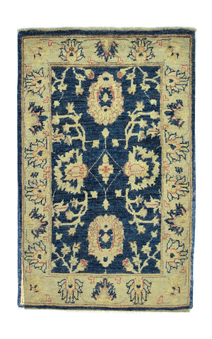 Ziegler Teppich 96 x 62 cm - dunkelblau
