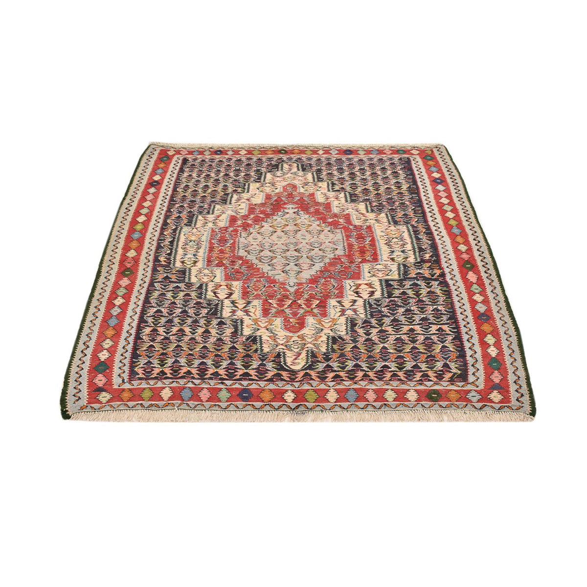 Kelim Teppich - Oriental quadratisch  - 147 x 130 cm - rot