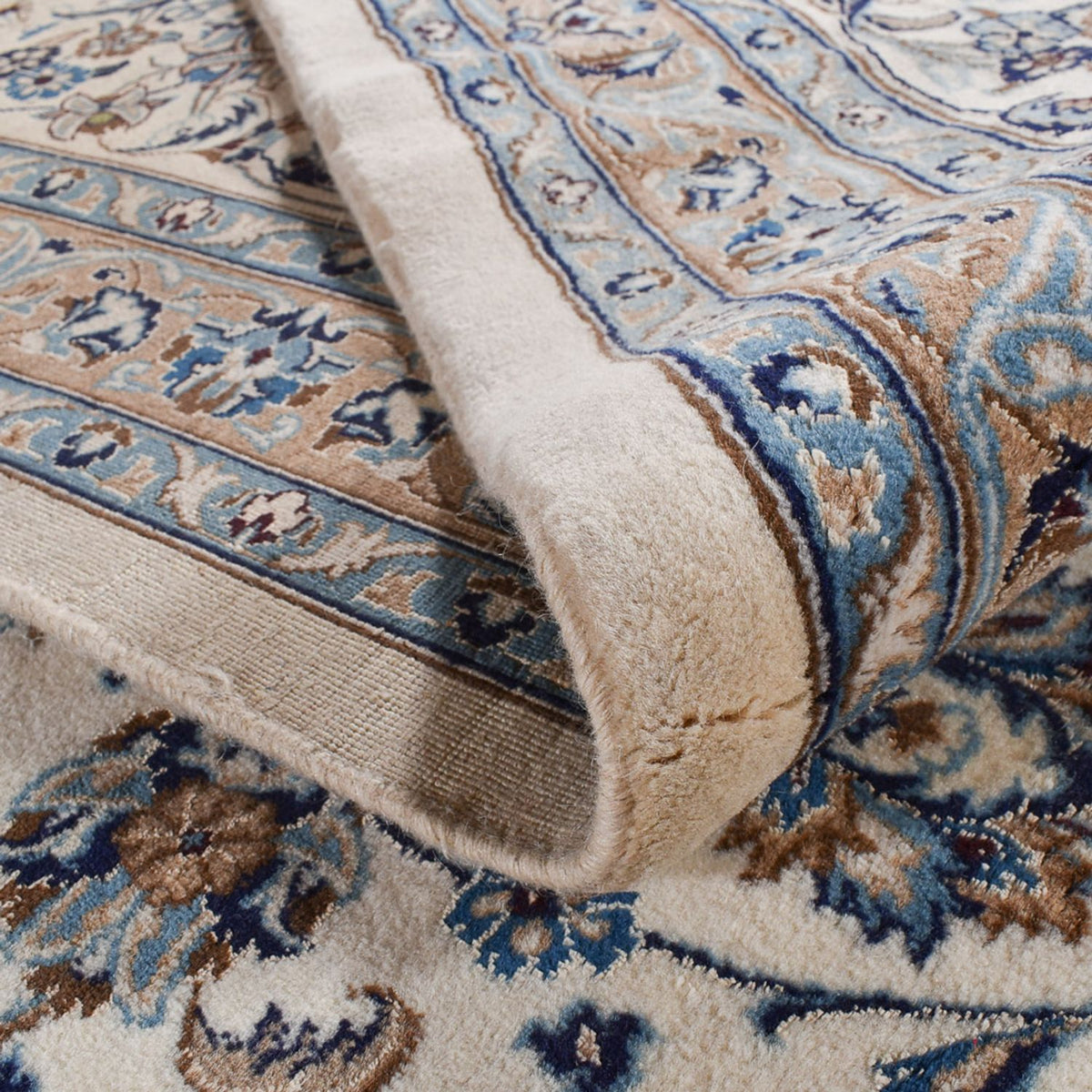 Perserteppich - Nain - Royal - 582 x 386 cm - grau