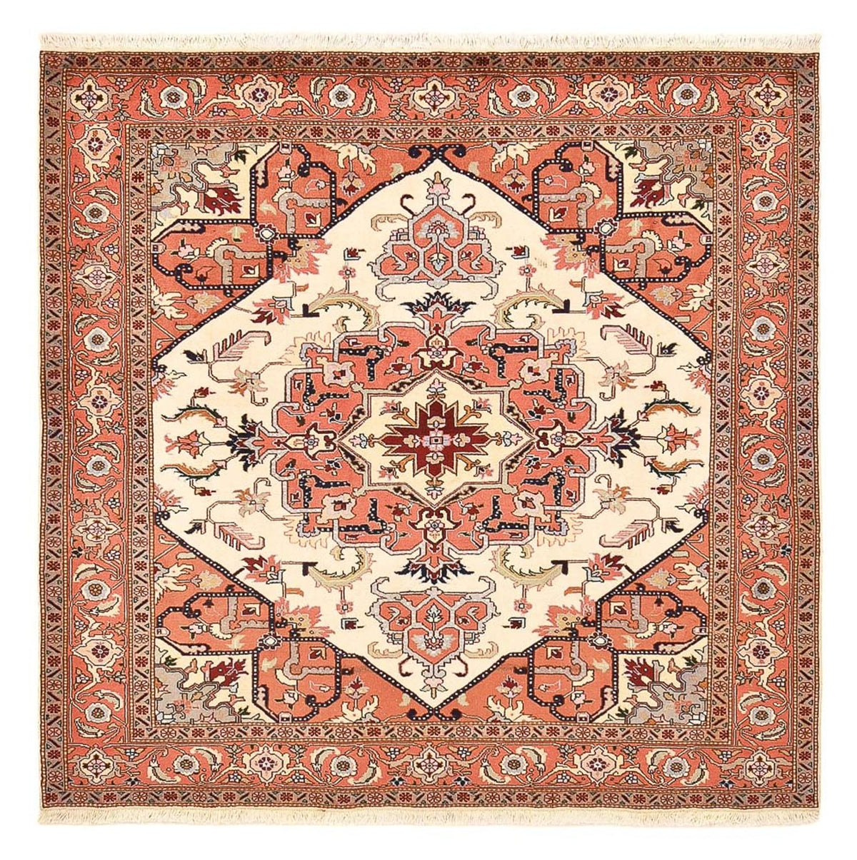 Perserteppich - Täbriz - Royal quadratisch  - 205 x 200 cm - creme