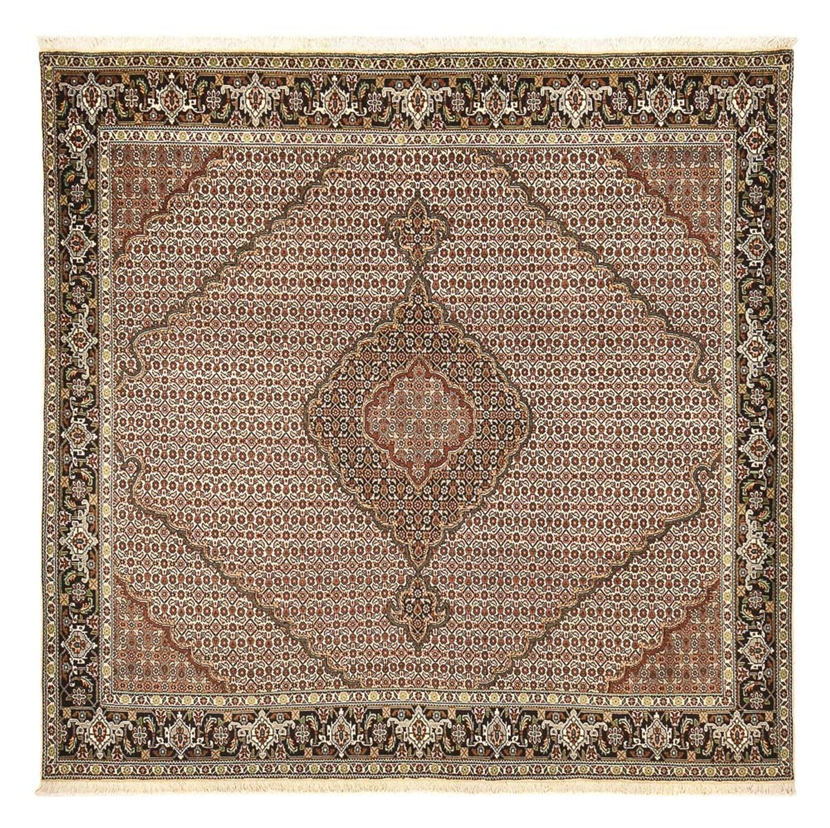 Perserteppich - Täbriz - Royal quadratisch  - 205 x 204 cm - braun