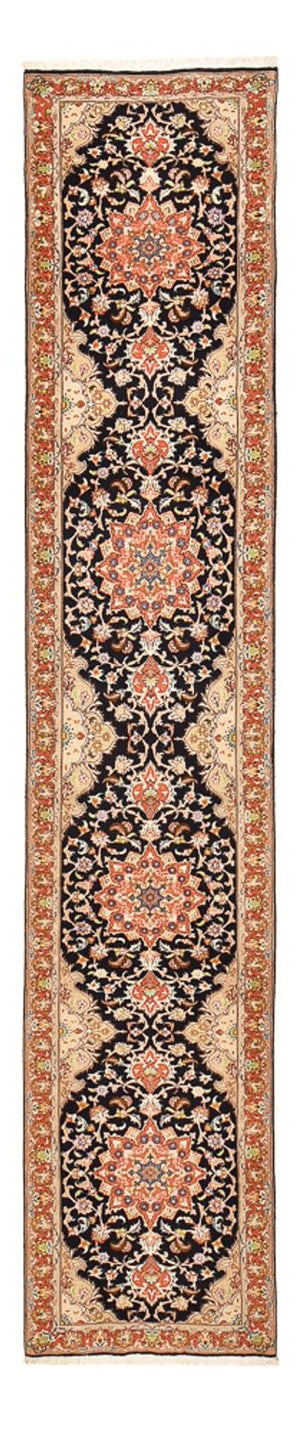 Läufer Perser - Täbriz - Royal - 380 x 75 cm - dunkelblau