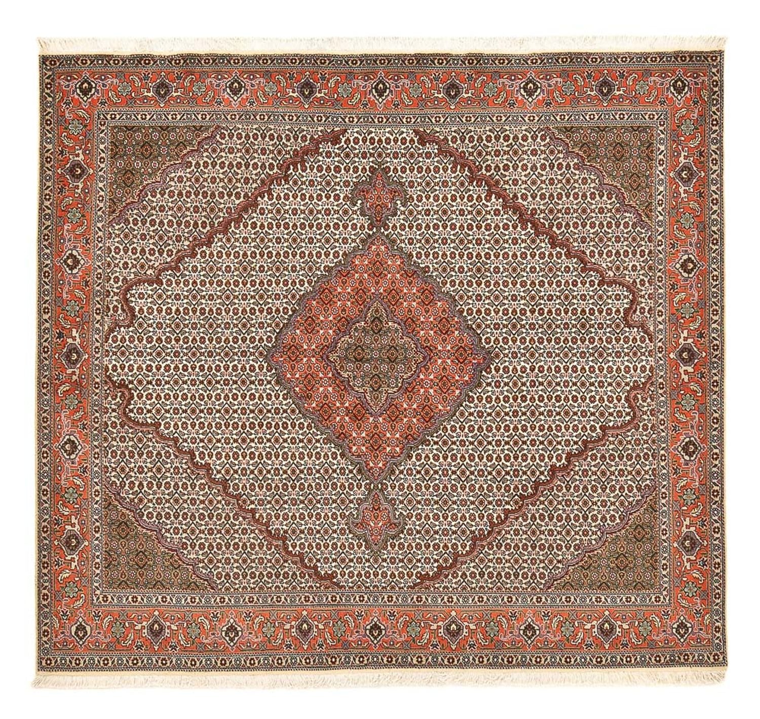 Perserteppich - Täbriz - Royal quadratisch  - 204 x 196 cm - hellbraun