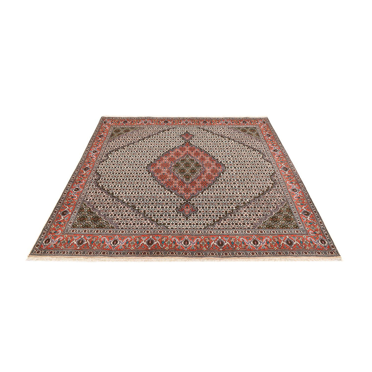 Perserteppich - Täbriz - Royal quadratisch  - 212 x 201 cm - hellbraun