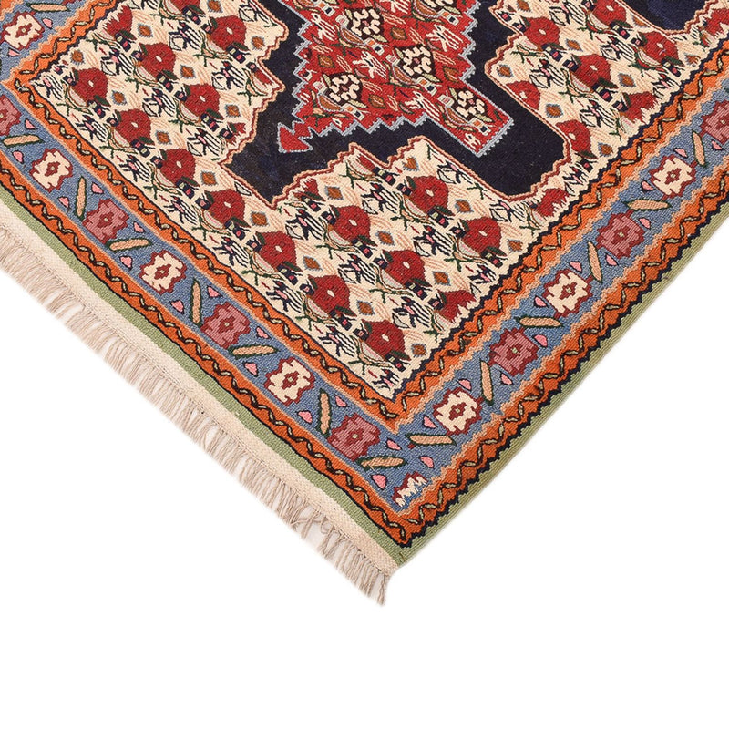 Läufer Kelim - Oriental - 415 x 85 cm - dunkelblau