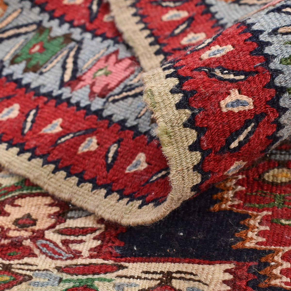 Läufer Kelim - Oriental - 395 x 87 cm - dunkelblau