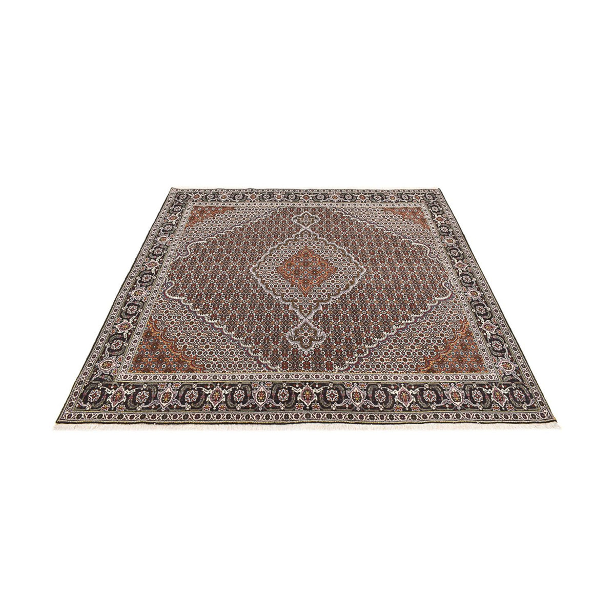Perserteppich - Täbriz - Royal quadratisch  - 200 x 200 cm - braun
