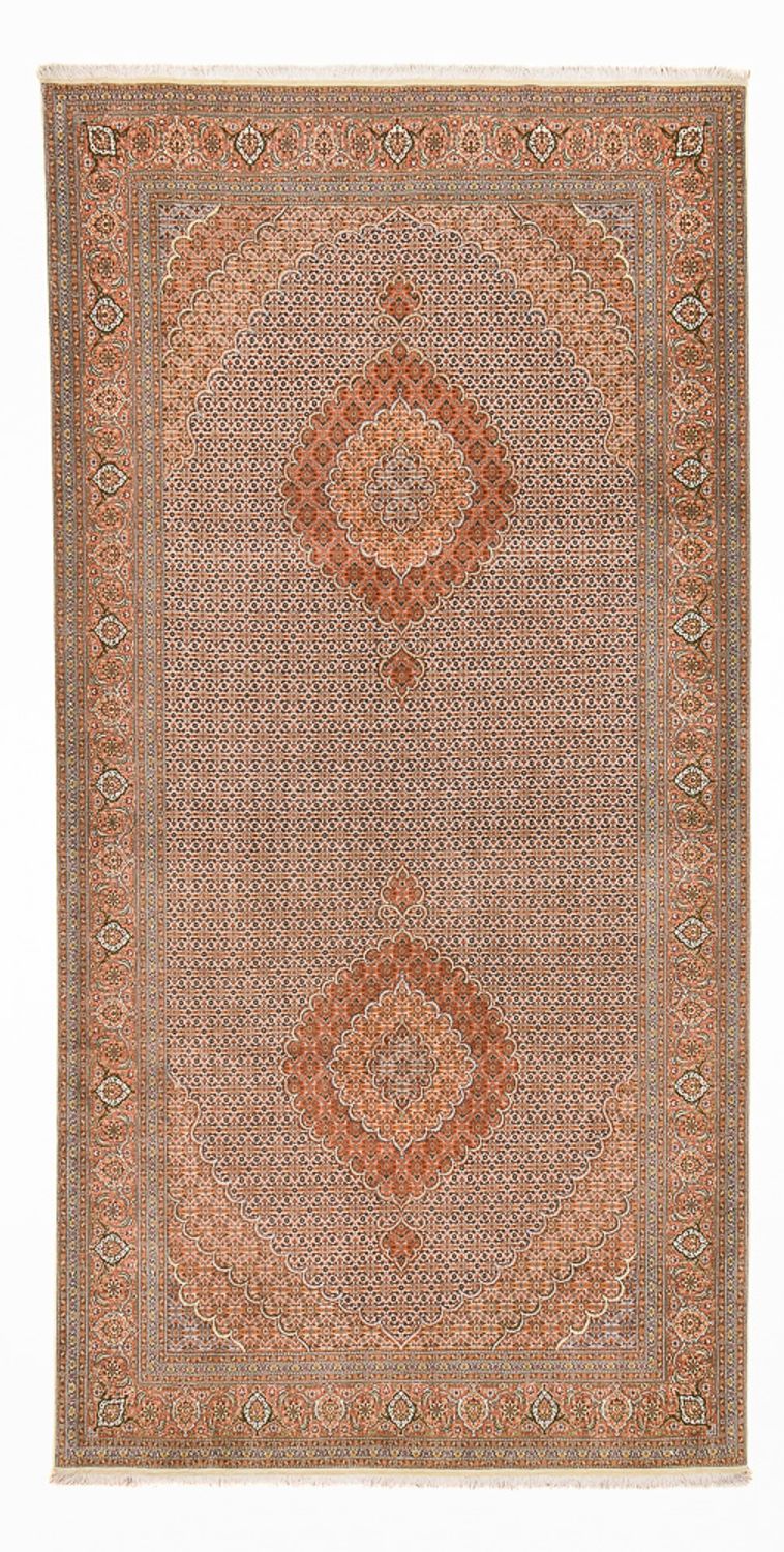 Läufer Perser - Täbriz - Royal - 407 x 201 cm - hellbraun