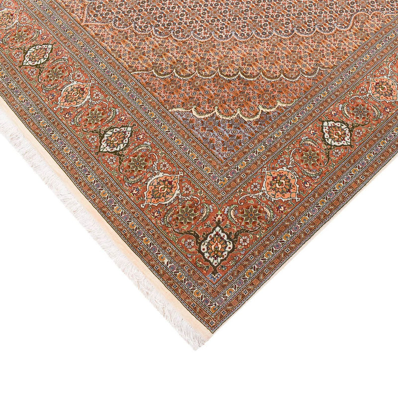 Läufer Perser - Täbriz - Royal - 407 x 201 cm - hellbraun