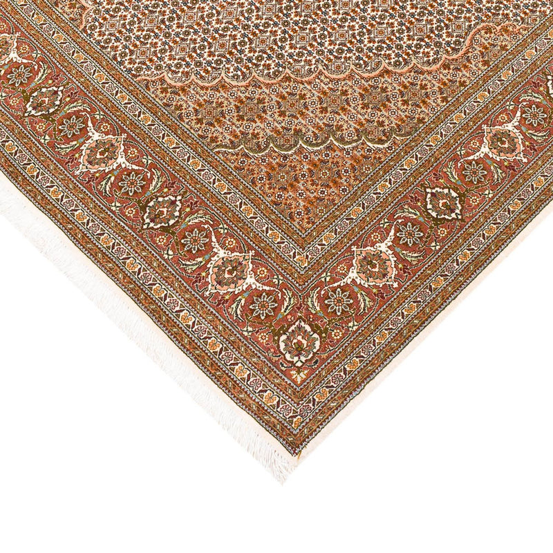Läufer Perser - Täbriz - Royal - 404 x 150 cm - hellbraun