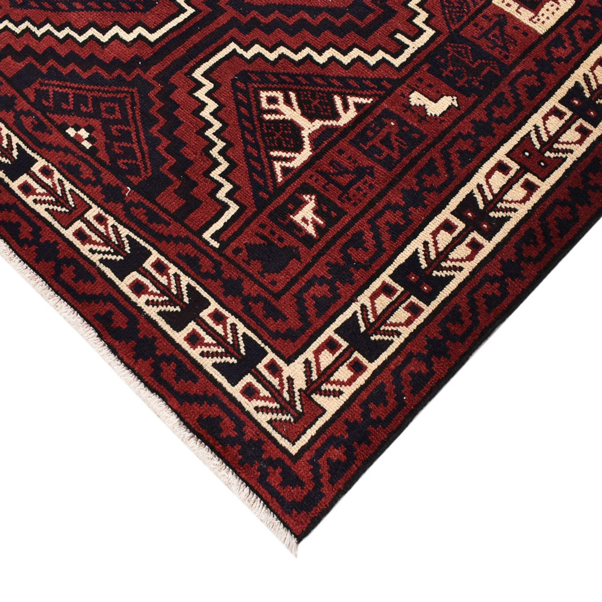 Gabbeh Teppich - Loribaft Perser - 302 x 222 cm - bordeauxrot