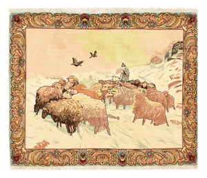 Perserteppich - Täbriz - Royal - 110 x 84 cm - mehrfarbig