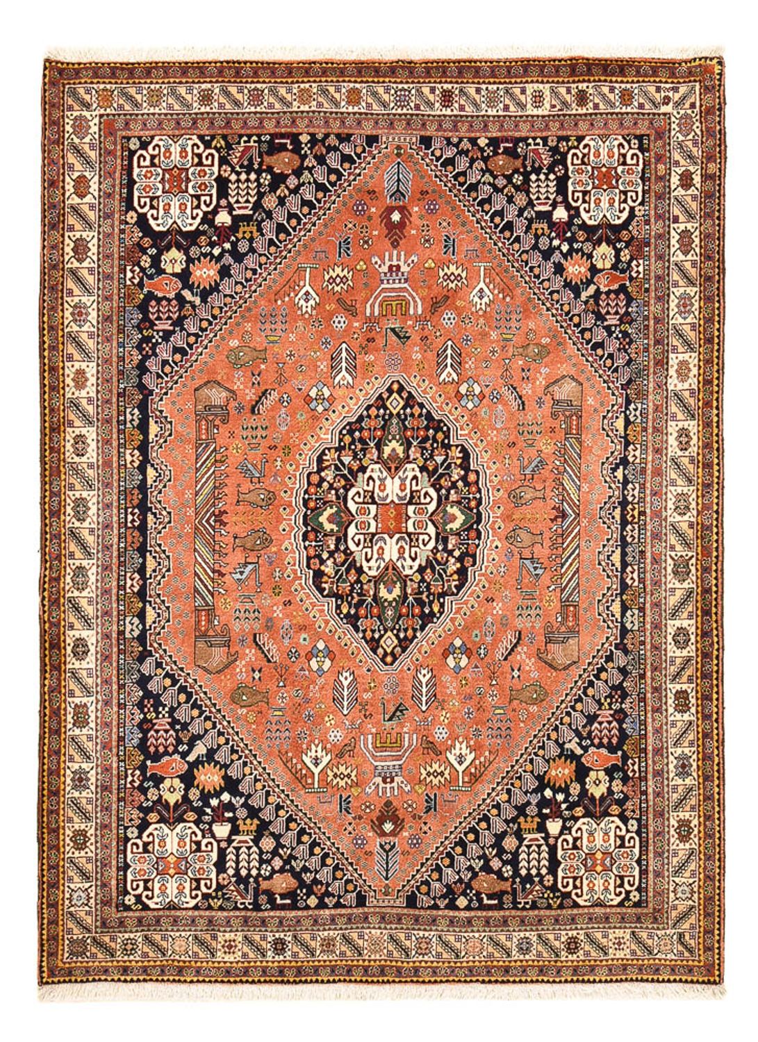 Gabbeh Teppich - Kaschkuli Perser - 202 x 152 cm - hellrot