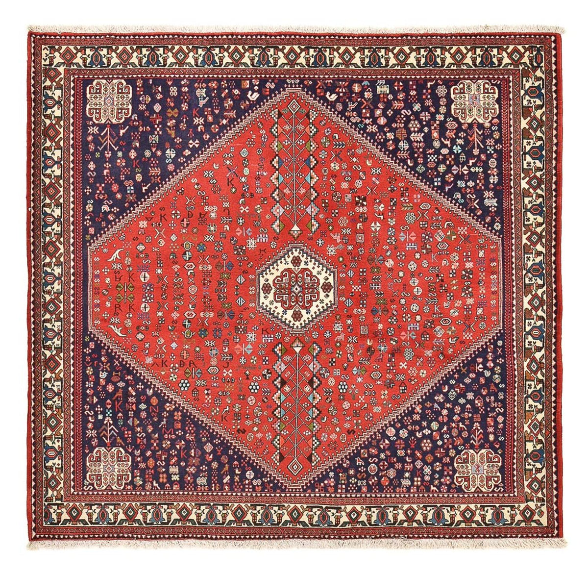 Perserteppich - Nomadic quadratisch  - 205 x 197 cm - rot