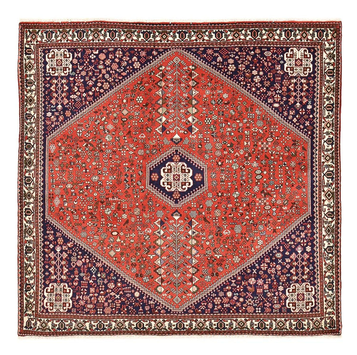 Perserteppich - Nomadic quadratisch  - 202 x 201 cm - rot