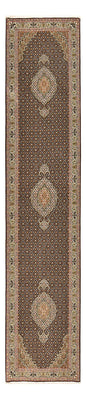 Läufer Perser - Täbriz - Royal - 396 x 82 cm - dunkelbeige