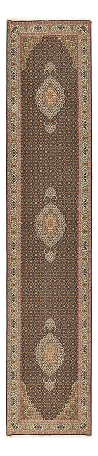 Läufer Perser - Täbriz - Royal - 396 x 82 cm - dunkelbeige