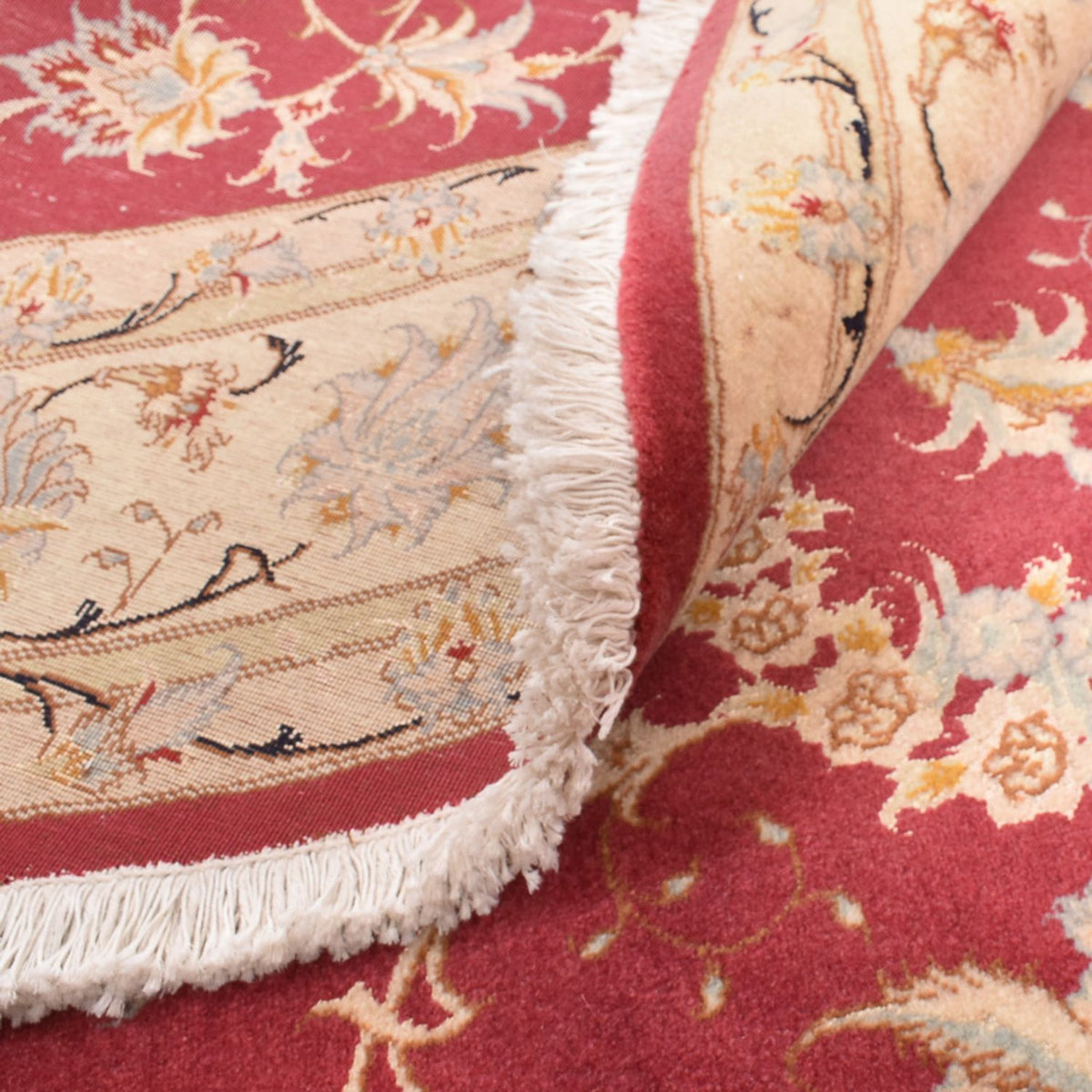 Perserteppich - Täbriz - Royal rund  - 200 x 200 cm - rot