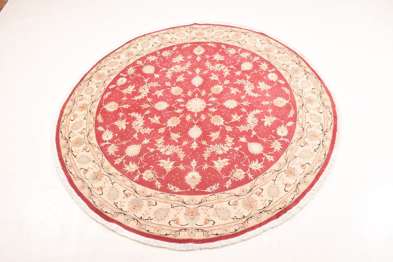 Perserteppich - Täbriz - Royal rund  - 200 x 200 cm - rot