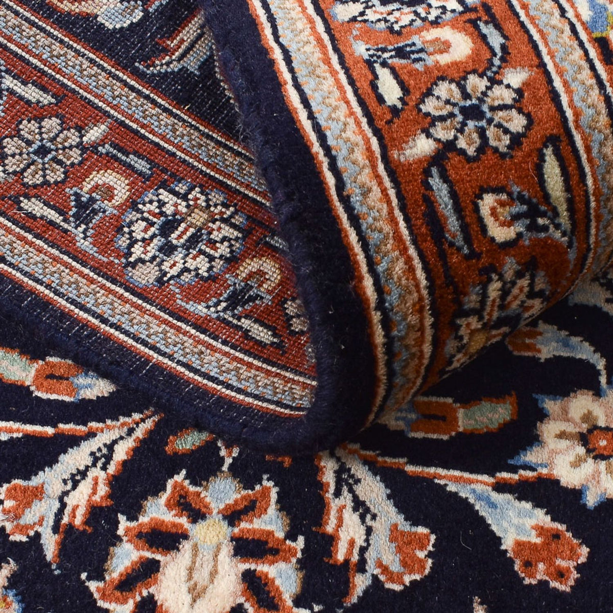 Läufer Perser - Keshan - 338 x 75 cm - dunkelblau