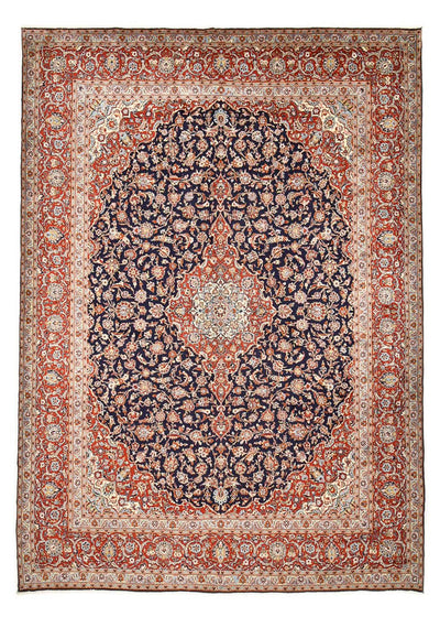 Keshan Teppich 308x424cm - Perserteppich - dunkelblau
