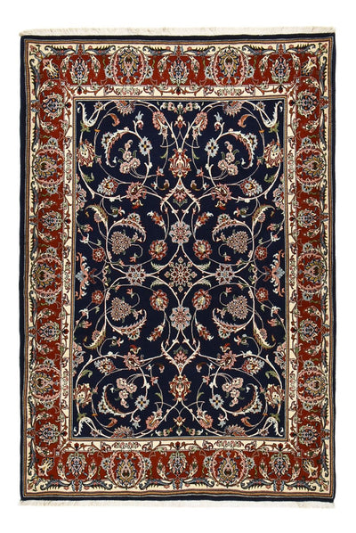 Ghom Teppich 146x212cm - Perserteppich - dunkelblau