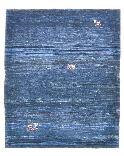 Loribaft Teppich Perser 119x143cm - Orientteppich - dunkelblau