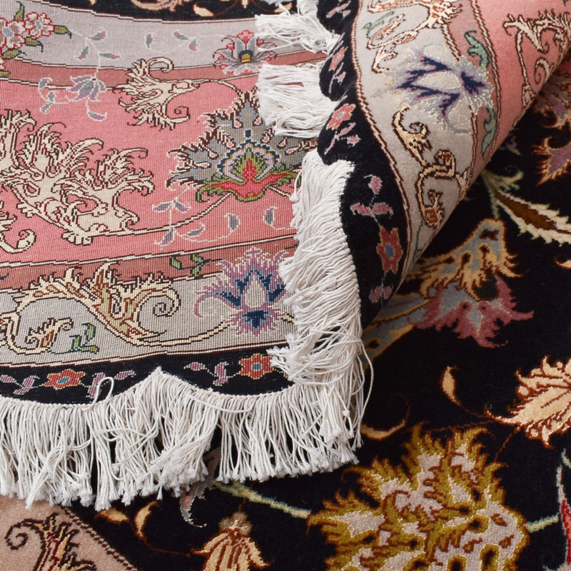 Perserteppich - Täbriz - Premium rund  - 250 x 250 cm - dunkelblau