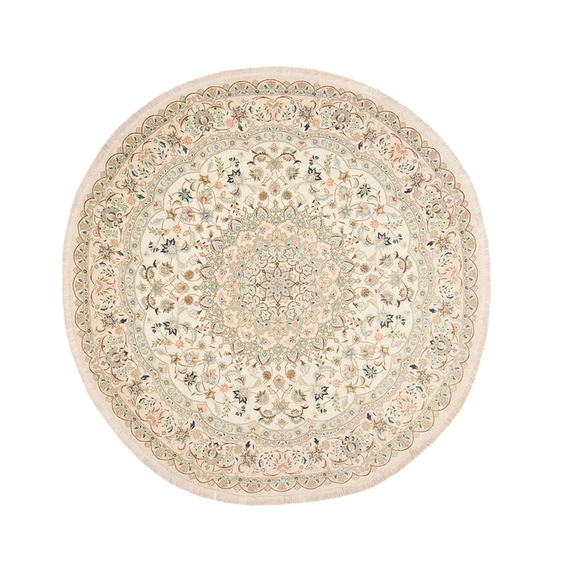 Perserteppich - Täbriz - Royal rund  - 200 x 200 cm - sand
