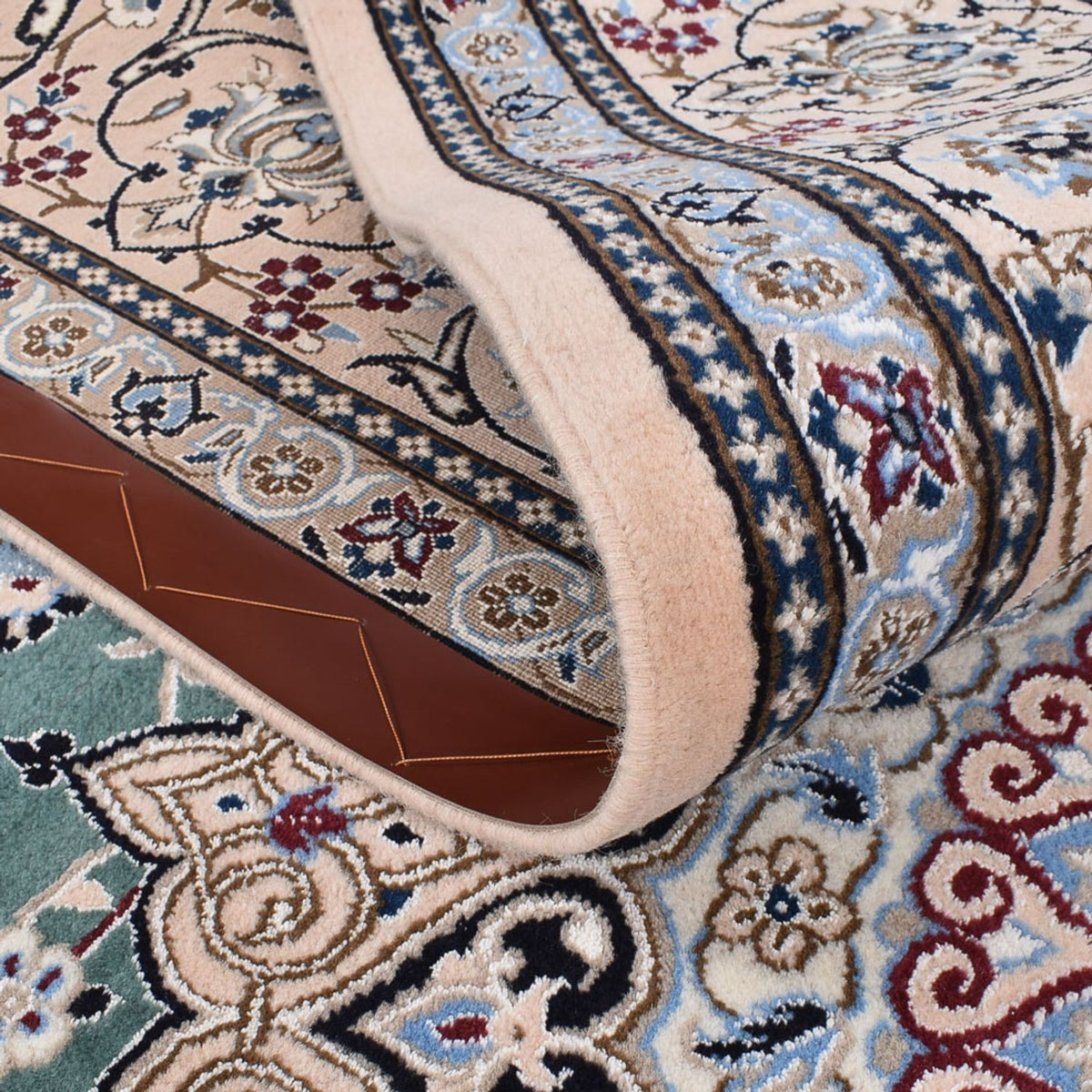 Perserteppich - Nain - Royal - 353 x 242 cm - hellgrün