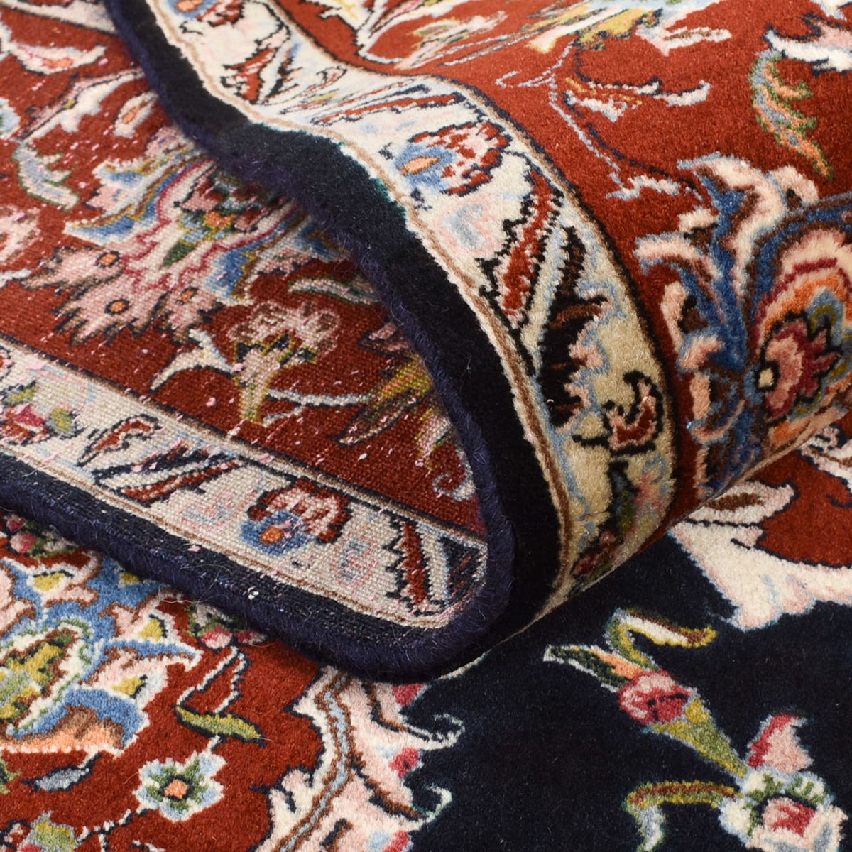 Perserteppich - Ghom - 180 x 140 cm - dunkelblau