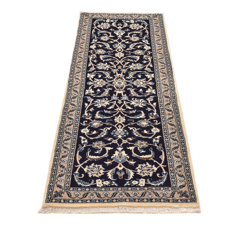 Läufer Perser - Nain - Royal - 196 x 66 cm - dunkelblau