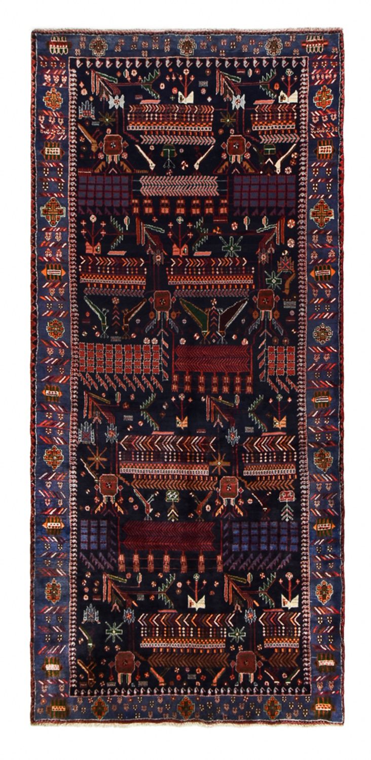 Läufer Perser - Nomadic - 382 x 168 cm - dunkelrot