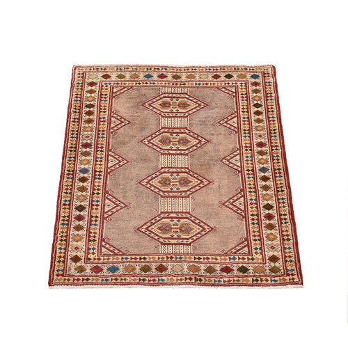 Turkaman Teppich - 78 x 64 cm - rosa