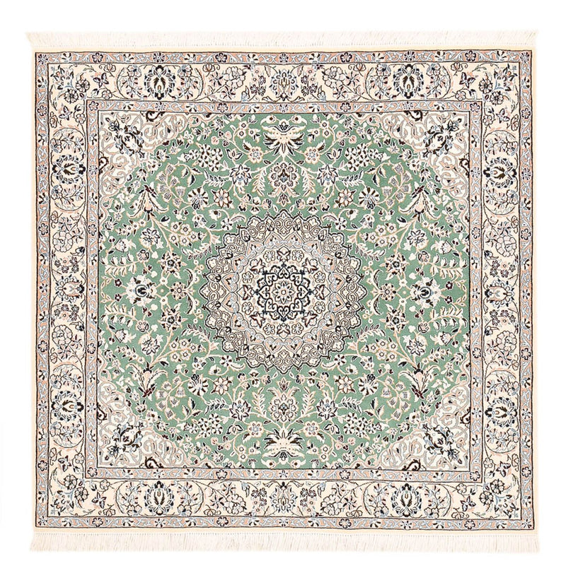 Perserteppich - Nain - Royal quadratisch  - 152 x 149 cm - hellgrün