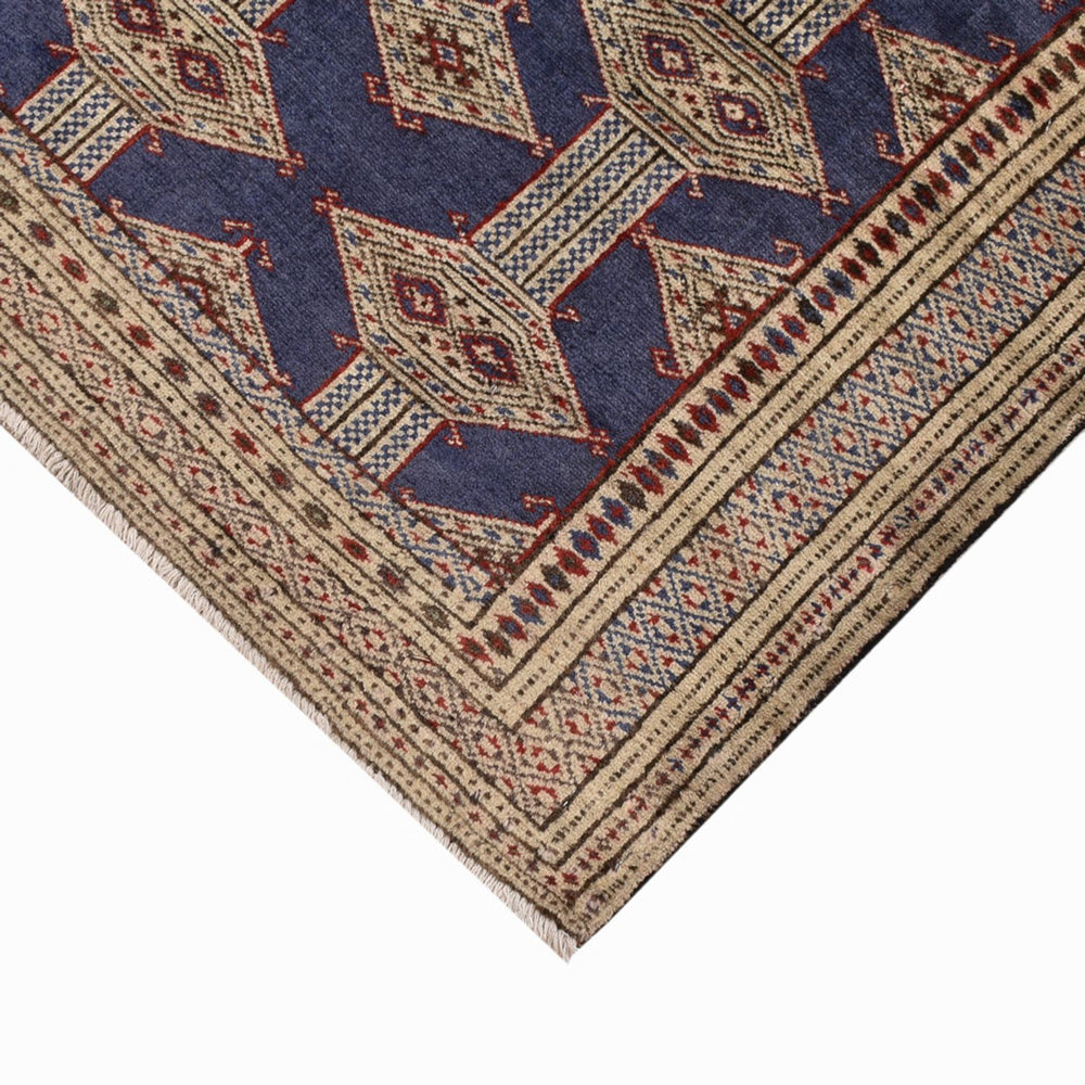 Turkaman Teppich - 136 x 101 cm - dunkelblau